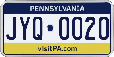 PA license plate JYQ0020