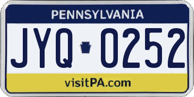 PA license plate JYQ0252