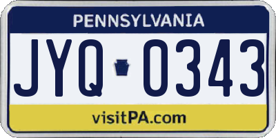 PA license plate JYQ0343