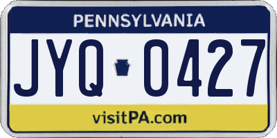 PA license plate JYQ0427