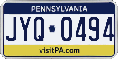 PA license plate JYQ0494