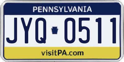 PA license plate JYQ0511