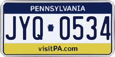 PA license plate JYQ0534