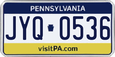 PA license plate JYQ0536
