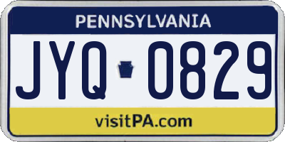 PA license plate JYQ0829