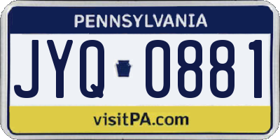 PA license plate JYQ0881