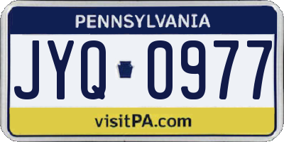 PA license plate JYQ0977