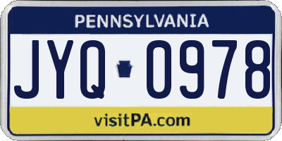 PA license plate JYQ0978