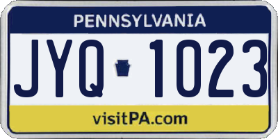 PA license plate JYQ1023