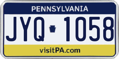 PA license plate JYQ1058