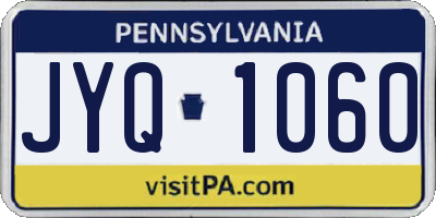 PA license plate JYQ1060