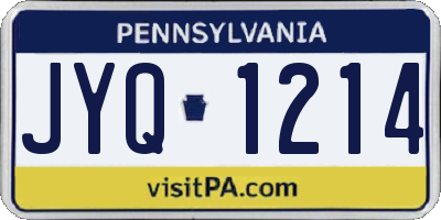 PA license plate JYQ1214