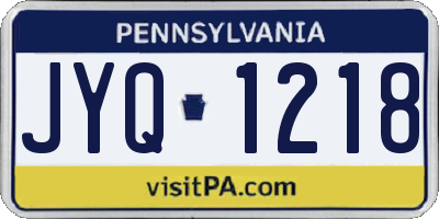PA license plate JYQ1218