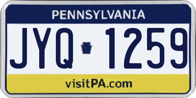 PA license plate JYQ1259