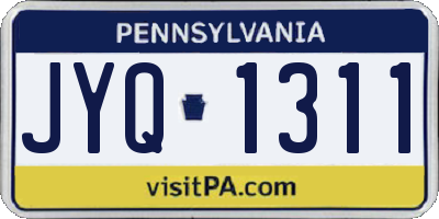 PA license plate JYQ1311