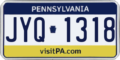 PA license plate JYQ1318