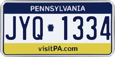 PA license plate JYQ1334