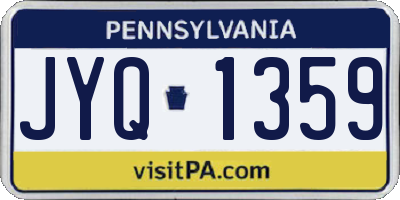 PA license plate JYQ1359