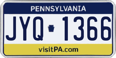 PA license plate JYQ1366