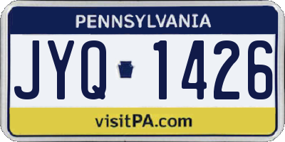 PA license plate JYQ1426