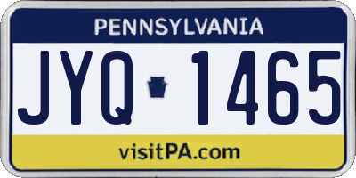 PA license plate JYQ1465