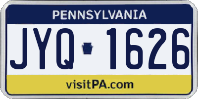 PA license plate JYQ1626
