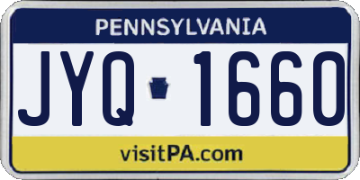 PA license plate JYQ1660