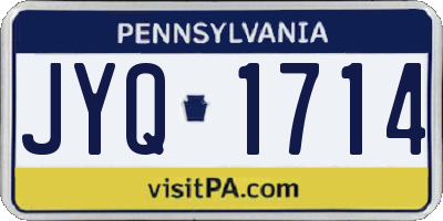 PA license plate JYQ1714