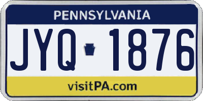 PA license plate JYQ1876