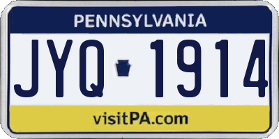 PA license plate JYQ1914