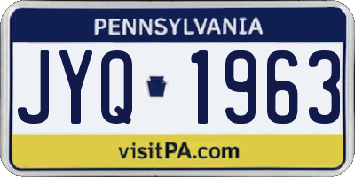 PA license plate JYQ1963