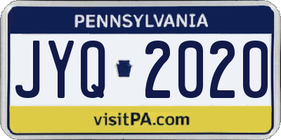 PA license plate JYQ2020