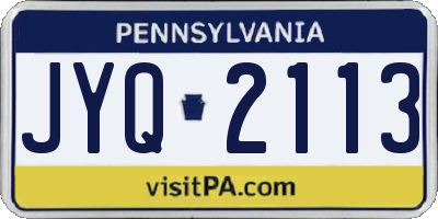 PA license plate JYQ2113