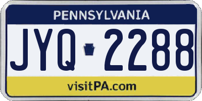 PA license plate JYQ2288