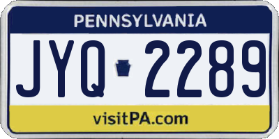 PA license plate JYQ2289