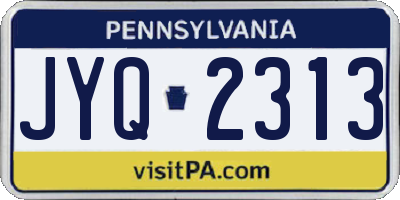 PA license plate JYQ2313