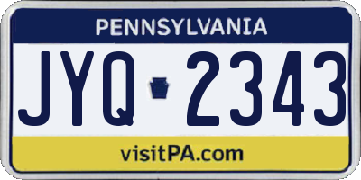 PA license plate JYQ2343