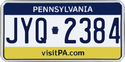 PA license plate JYQ2384