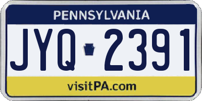 PA license plate JYQ2391