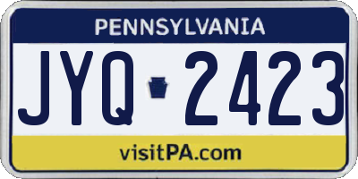 PA license plate JYQ2423