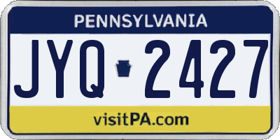 PA license plate JYQ2427