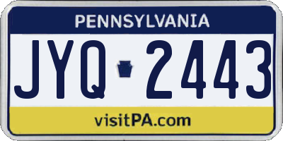 PA license plate JYQ2443
