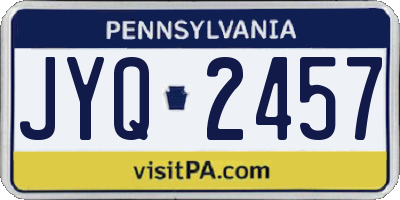 PA license plate JYQ2457