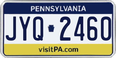 PA license plate JYQ2460
