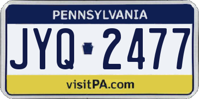 PA license plate JYQ2477