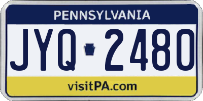 PA license plate JYQ2480