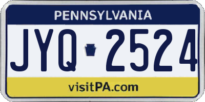 PA license plate JYQ2524