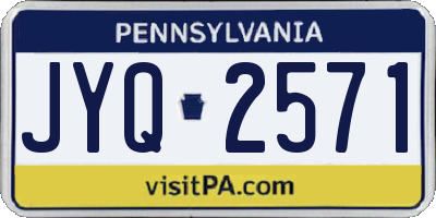 PA license plate JYQ2571