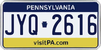 PA license plate JYQ2616