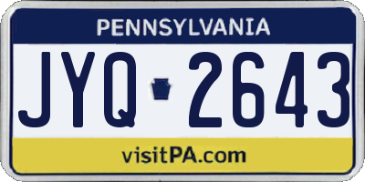 PA license plate JYQ2643